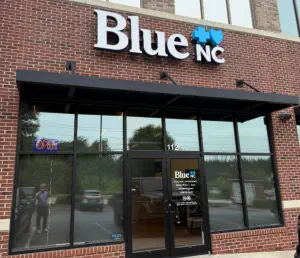 Front exterior of Blue Cross NC store in Greensboro