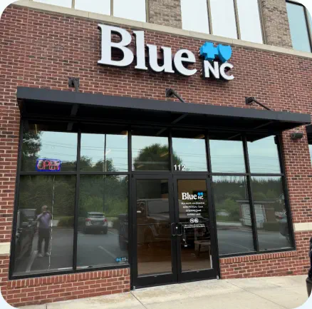 Front exterior of the Blue Cross NC store in Greensboro